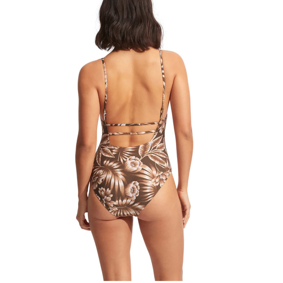 New sea Folly Island in the Sun Square Neck One Piece swimsuit  USA 6 AU 10 - Picture 3 of 6